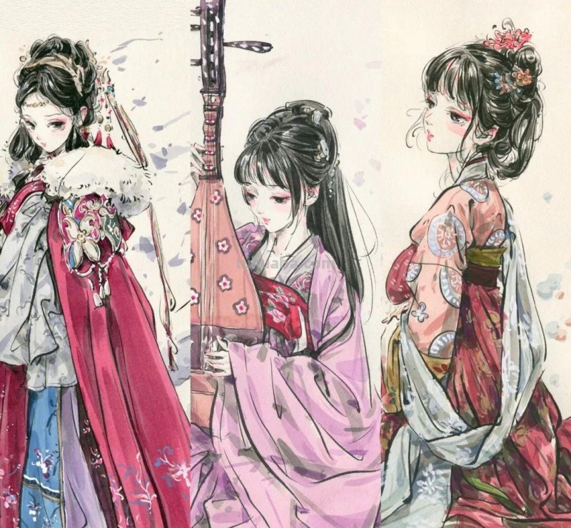 清华才子的水墨速写，笔下小姐姐撩人到腿软！这画风太迷人了