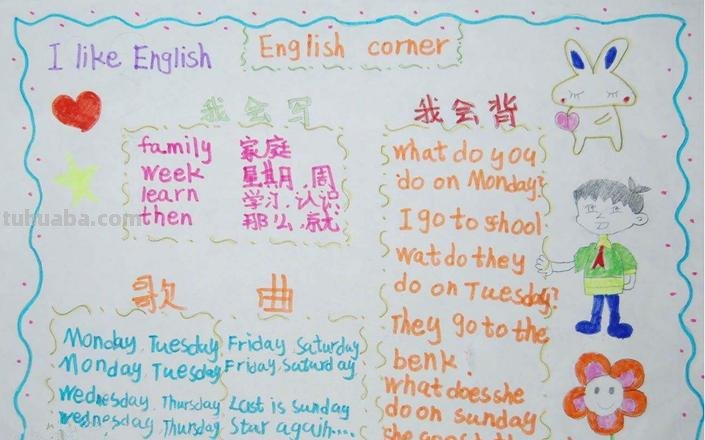 手抄报英语怎么做图片 英语手抄报简单又好看小学生？