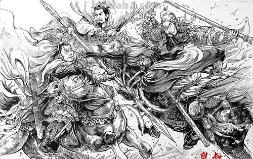吕布速写画技巧 三英战吕布怎么简单画五年级？