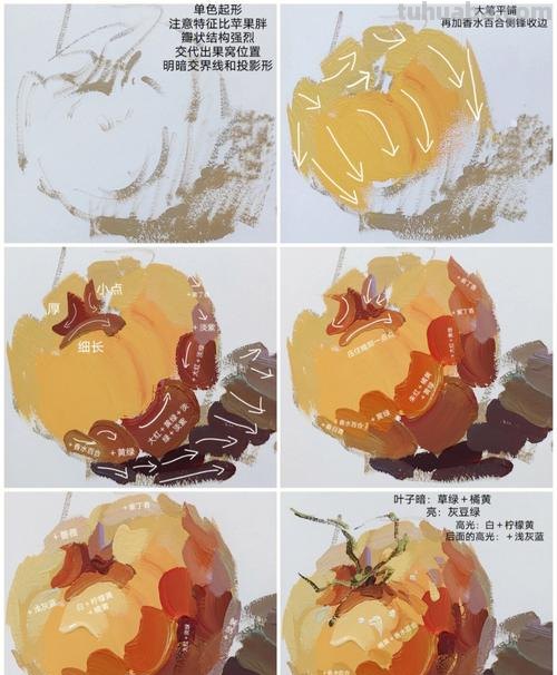 色彩西红柿的画法及色彩西红柿的画法步骤图调色 