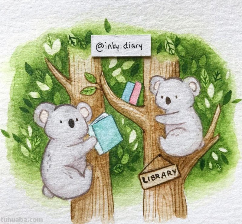 小动物水彩简笔画素材~收藏起来备用哦
