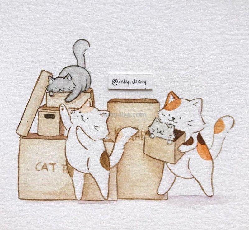 小动物水彩简笔画素材~收藏起来备用哦