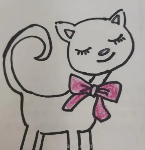 猫咪的儿童彩铅画怎么画 小猫画画教程？