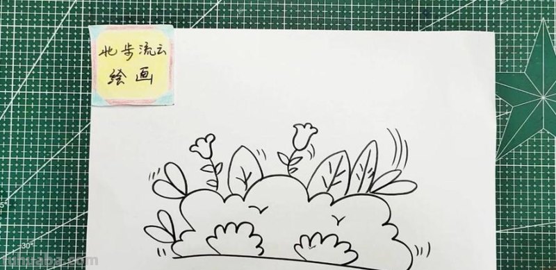 怎么画草地的简笔画 儿童画路边的草坪?