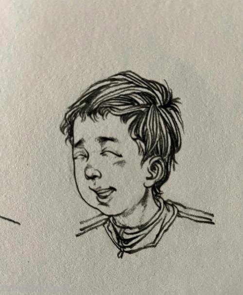 仰头小孩速写 速写人物上半身几个头？