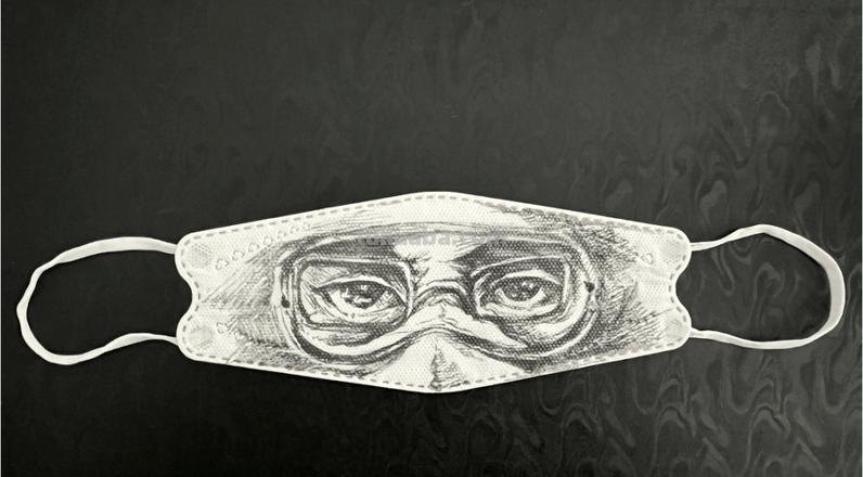速写医用口罩 防疫口罩绘画创意画？