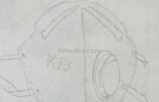 速写医用口罩 防疫口罩绘画创意画？