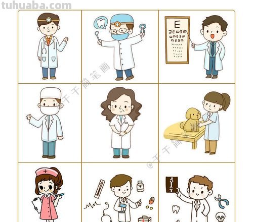 不同职业人物简笔画教程~学起来~