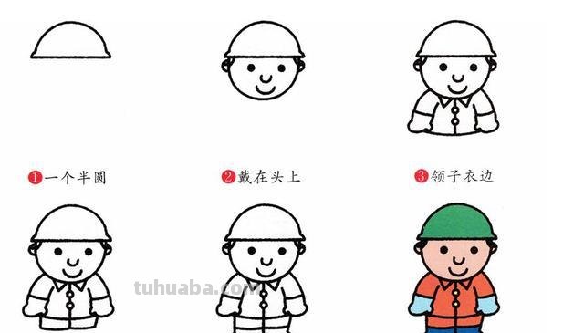 不同职业人物简笔画教程~学起来~
