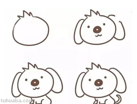 怎样画犬,小狗的画法步骤,狗年快到啦~快来学一下小狗的各种画法吧~简单易学哦!