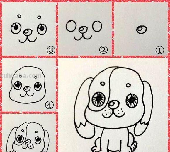 怎样画犬，小狗的画法步骤，狗年快到啦~快来学一下小狗的各种画法吧~简单易学哦！
