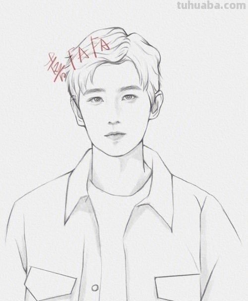 怎么画杨洋简笔画 简笔画男生怎么画,怎么画男生?