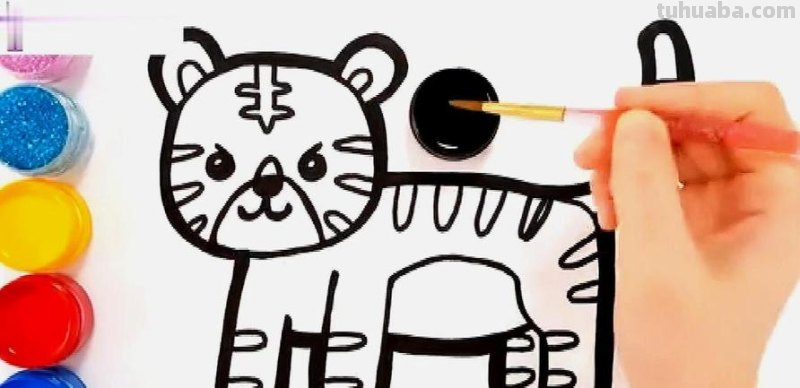 孩子最喜欢的简笔画,教你6步学会画老虎!