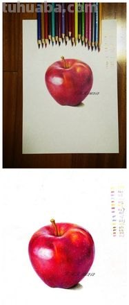 彩铅画的红苹果怎么画 有谁知道色彩画红苹果要怎么配色？