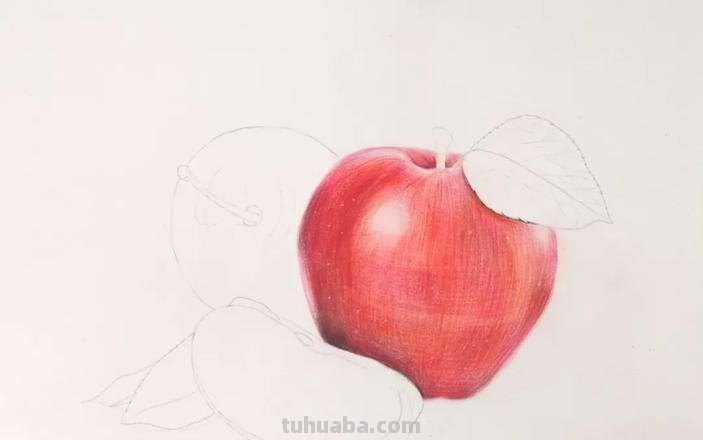 彩铅画的红苹果怎么画 有谁知道色彩画红苹果要怎么配色？