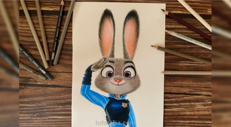 兔子警官彩铅画怎么画的 兔子警官是迪士尼的吗？