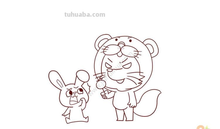 简笔画狐假虎威怎么画 怎样画小狐狸？