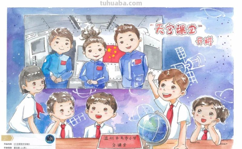 “高水平”绘画！这40幅青少年绘画作品亮相太空了