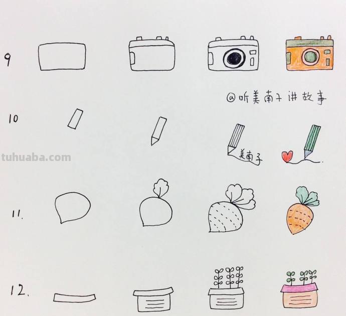 美南子的简笔画教程：可爱的生活