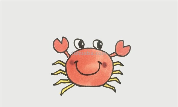 螃蟹怎么画儿童简笔画 如何画小螃蟹绘本？