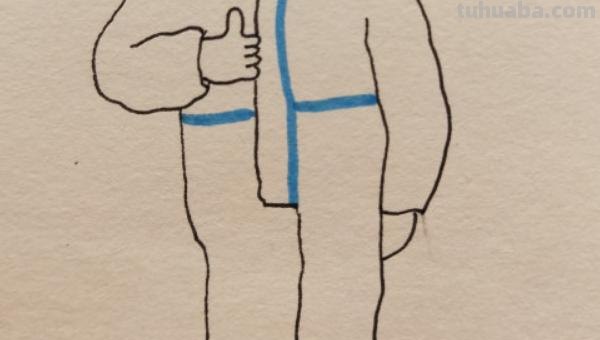 疫情医生速写 医护人员志愿者手绘主题画