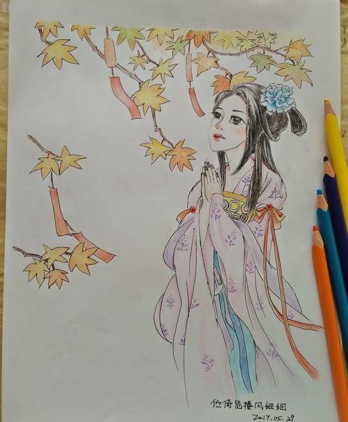 用彩铅画古代背景怎么画 画彩铅画是先写字还是先涂背景？