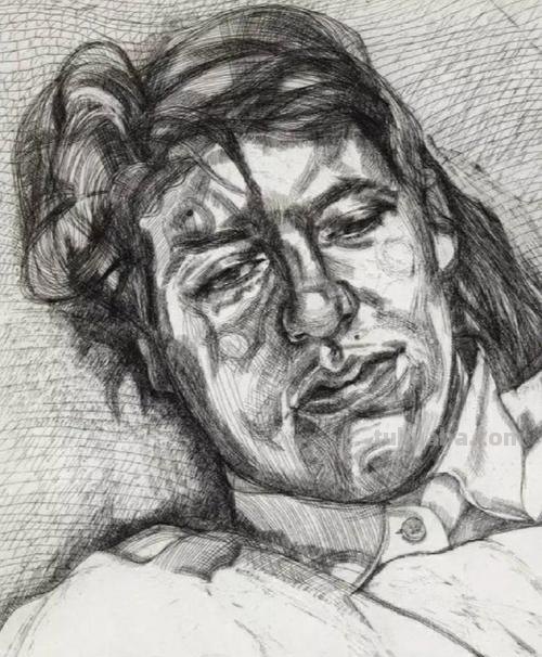 大师卢西安·弗洛伊德素描作品︱艺术名画