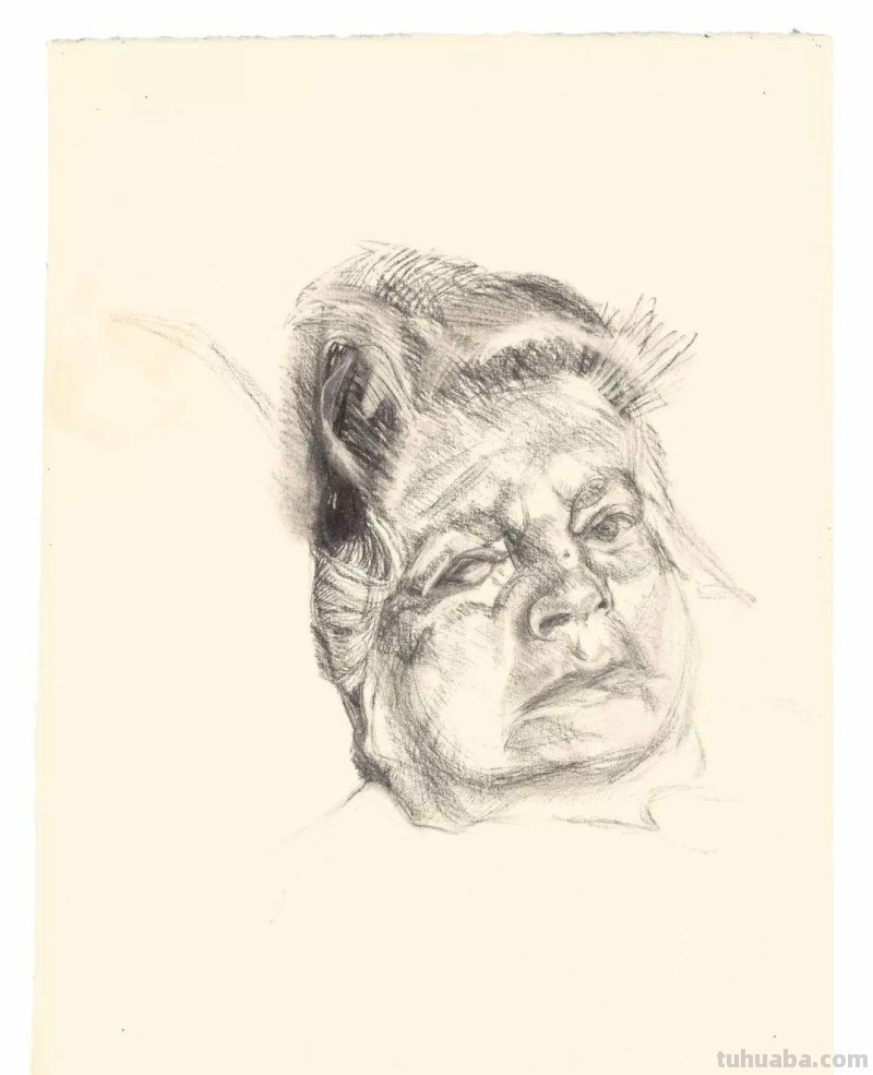 大师卢西安·弗洛伊德素描作品︱艺术名画