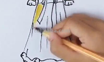 彩铅画美女古装裙子怎么画 最简单漂亮裙子的画法？