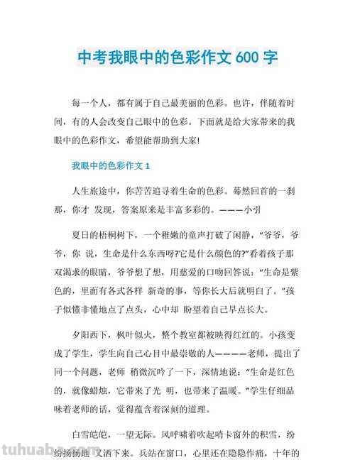 我心中的色彩及我心中的色彩作文600字 