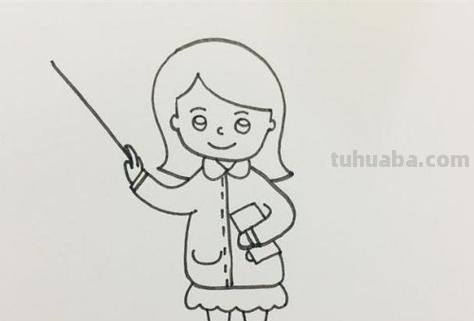长发老师简笔画怎么画 老师怎么画呢？