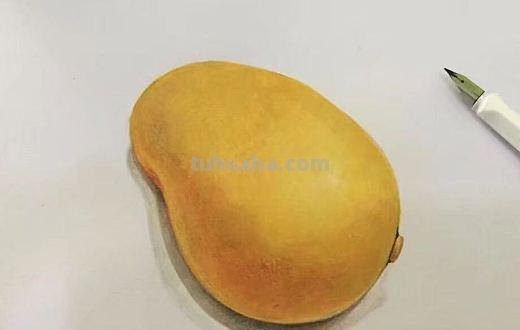 小学彩铅画教学芒果怎么画 立体水果拼盘彩铅画?