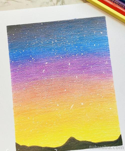 彩铅画树和星空怎么画 怎样用彩铅画出星空？
