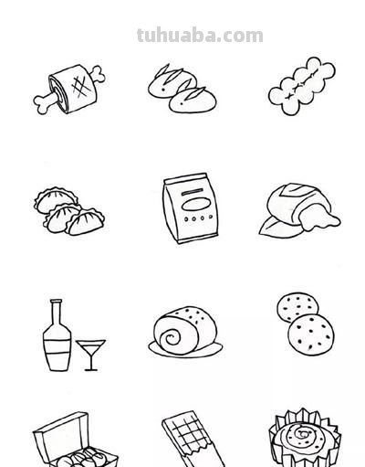 食物简笔画：谷物手帐素材大全，手帐一族必备!