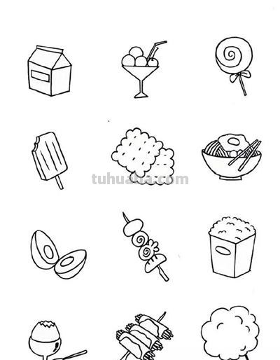 食物简笔画：谷物手帐素材大全，手帐一族必备!