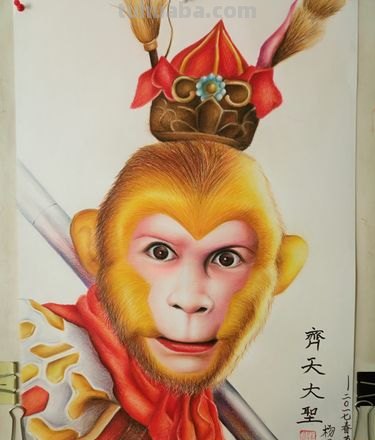 王者孙悟空怎么画彩铅画 孙悟空头颜色怎么涂?