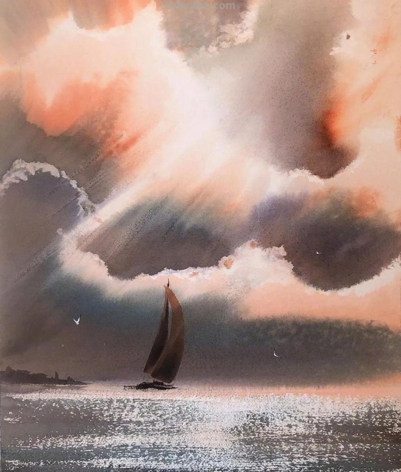 这些水彩风景画的有温度，有光感