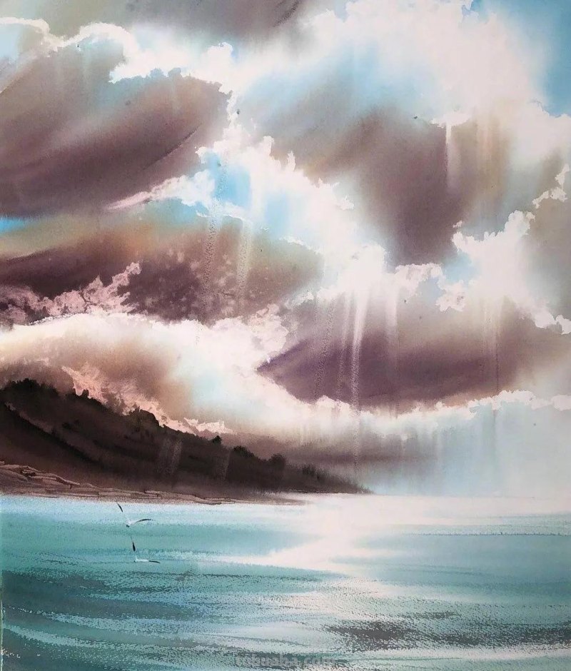 这些水彩风景画的有温度，有光感