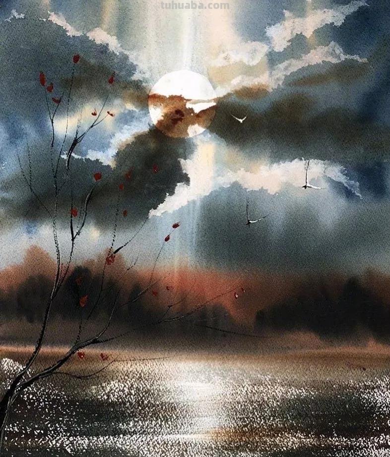 这些水彩风景画的有温度，有光感