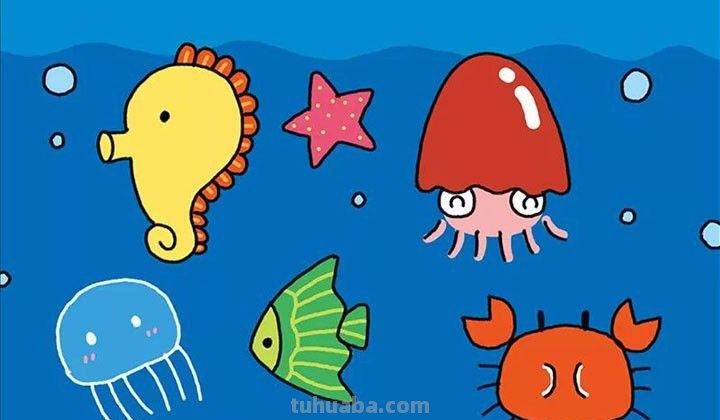 海色彩画与海彩色简笔画:二次元的海洋世界