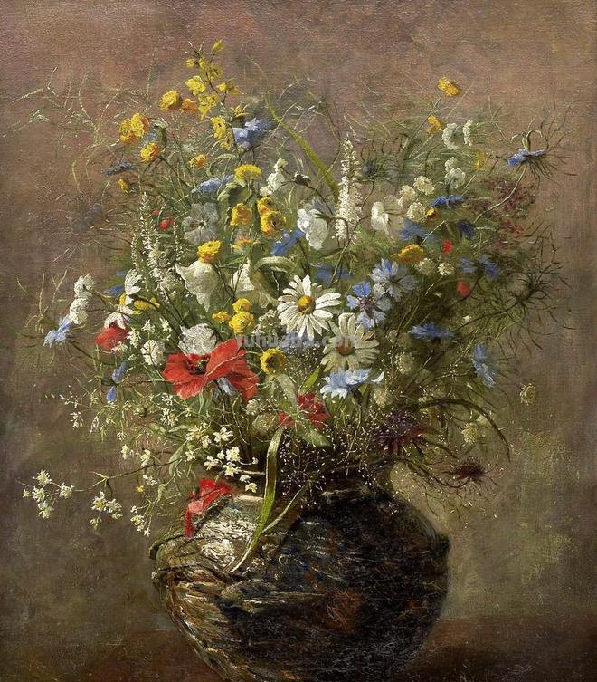春暖花开，浪漫如诗的花卉静物︱法国画家尤金·亨利·柯乔瓦作品