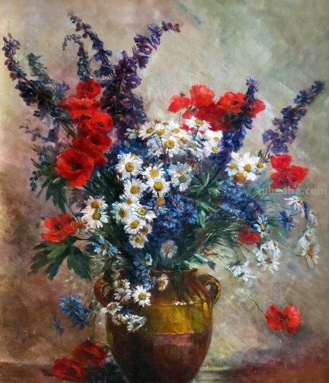 春暖花开，浪漫如诗的花卉静物︱法国画家尤金·亨利·柯乔瓦作品