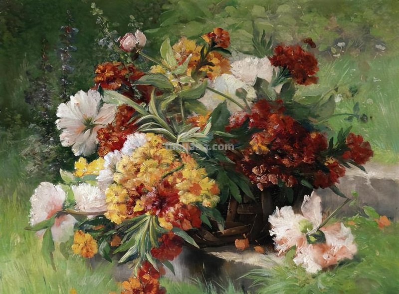 春暖花开，浪漫如诗的花卉静物︱法国画家尤金·亨利·柯乔瓦作品