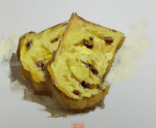 如何画出生动的面包片色彩?