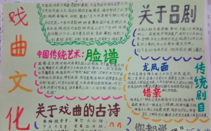 戏曲手抄报上写什么 关于抚州戏曲文化的手抄报文字？