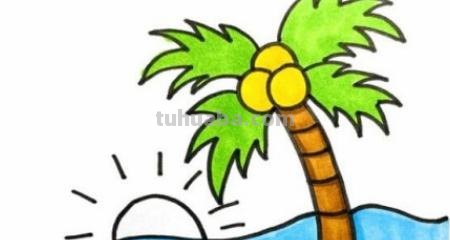 简笔画的椰子怎么画 画椰子树的简笔画？