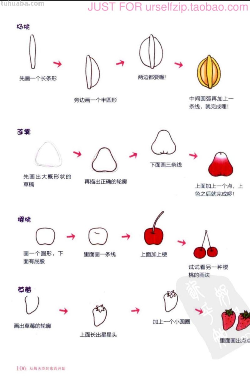 简笔画水果蔬菜教程，儿童绘画素材