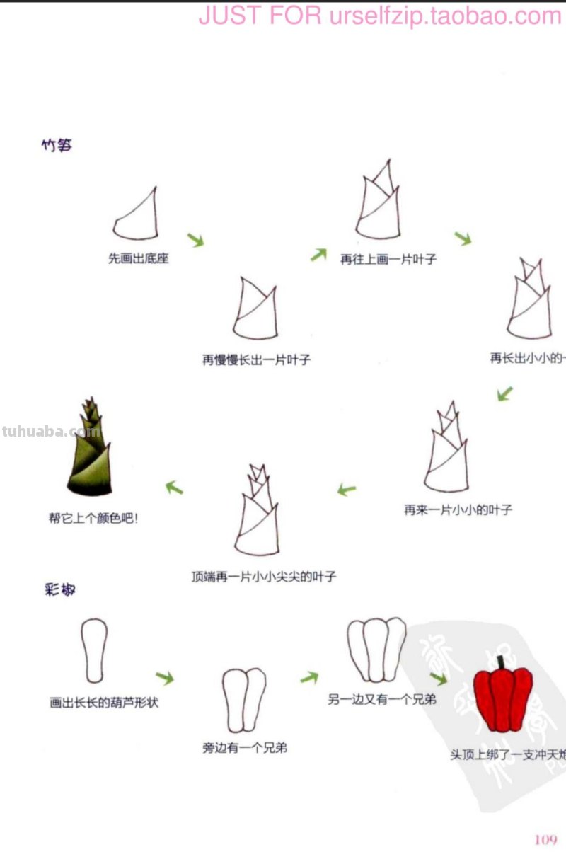 简笔画水果蔬菜教程，儿童绘画素材