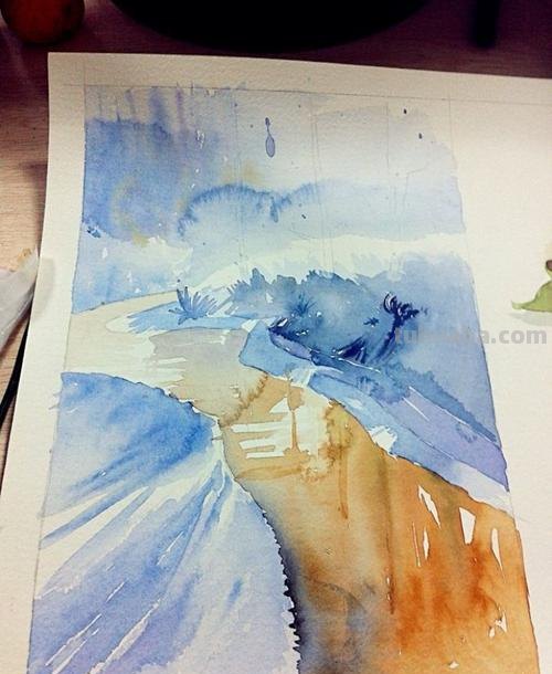 水彩不仅仅是风景画,送你1个超详细水彩动漫教程