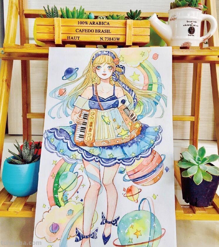 水彩不仅仅是风景画，送你1个超详细水彩动漫教程